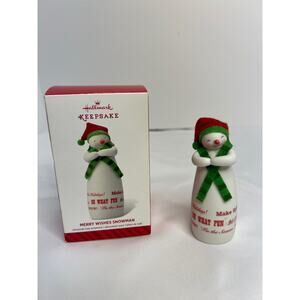 Hallmark Keepsake Ornament Merry Wishes Snowman 2014 Mint Condition